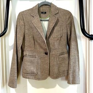 Classic Vintage J. Crew Robert Noble “Scottish Cloth” Beige Wool Blazer. Size 4.